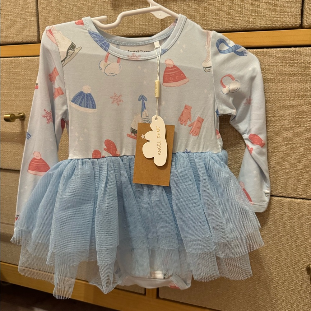 Angel Dear Light Blue and Red Kids Dress
